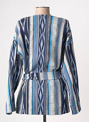 Veste casual col rond bleu LA FEE MARABOUTEE femme