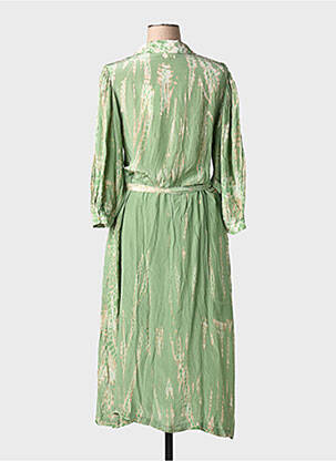 Robe mi-longue manches 3/4 manches 3/4 vert MKT STUDIO femme