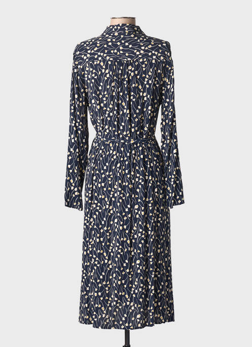 Robe mi-longue imprimé fantaisie manches longues bleu HARRIS WILSON femme