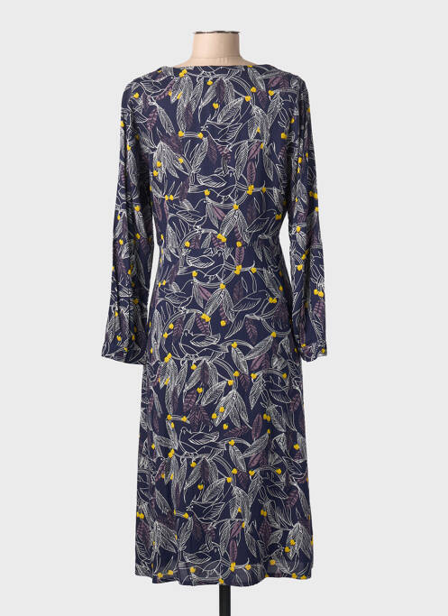 Robe mi-longue imprimé fantaisie manches longues bleu WHITE STUFF femme