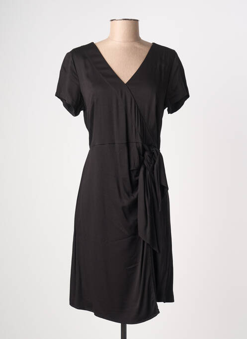 Robe mi-longue manches courtes manches courtes noir LOLA ESPELETA femme