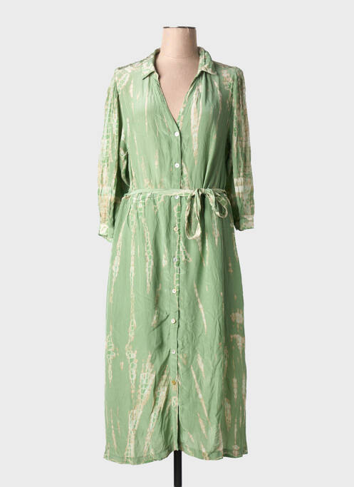 Robe mi-longue manches 3/4 manches 3/4 vert MKT STUDIO femme