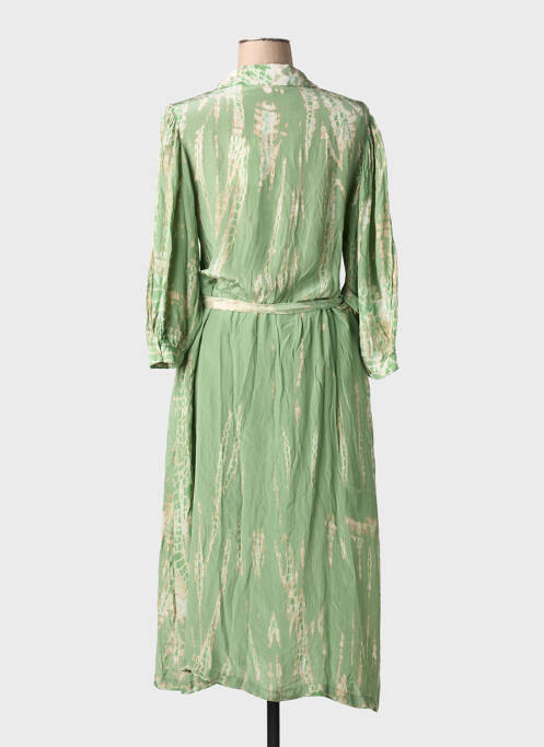 Robe mi-longue manches 3/4 manches 3/4 vert MKT STUDIO femme