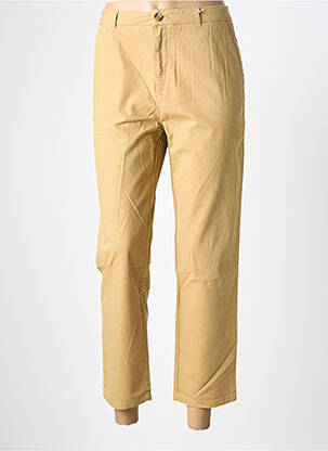 Pantalon 7/8 tissage popeline taille normale marron LAB DIP PARIS femme