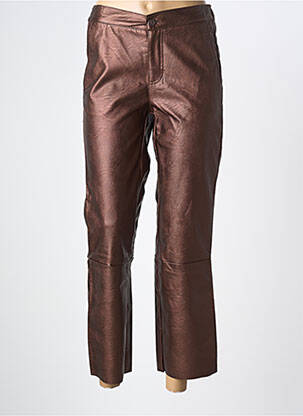 Pantalon droit taille élastique taille normale marron FIVE femme