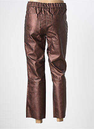 Pantalon droit taille élastique taille normale marron FIVE femme