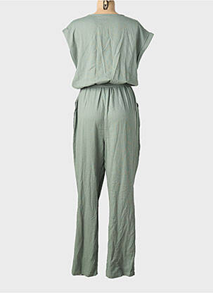 Combi-pantalon fermeture boutonnée sur le devant manches courtes vert PIECES femme