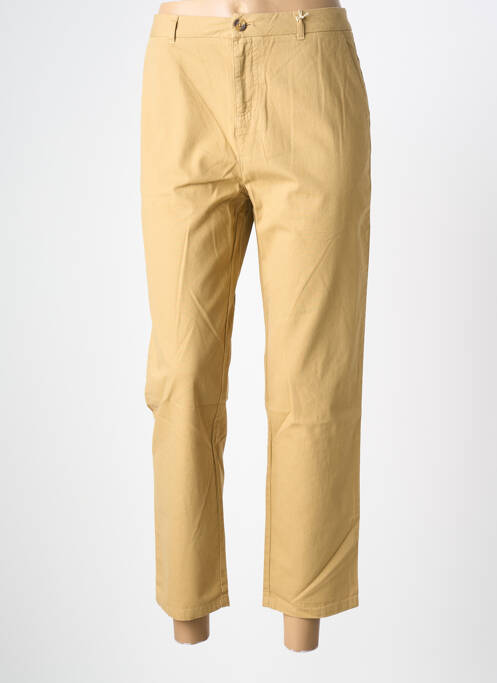 Pantalon 7/8 tissage popeline taille normale marron LAB DIP PARIS femme