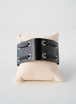 Bracelet fermeture bouton pression noir TATA GISELE homme