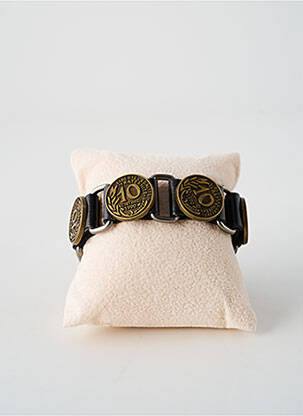 Bracelet matériaux cuir noir TATA GISELE homme