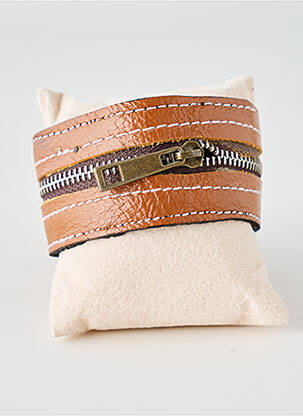 Bracelet fermeture bouton pression marron TATA GISELE homme