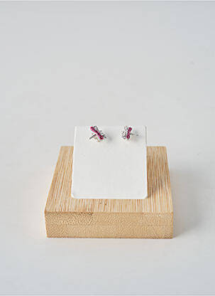 Boucles d’oreilles ornement oxyde de zirconium rose TATA GISELE fille