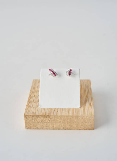 Boucles d’oreilles ornement oxyde de zirconium rose TATA GISELE fille