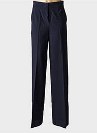 Pantalon large tissage crêpe taille haute noir MAX MARA femme