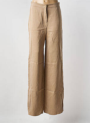 Pantalon flare fermeture zippée sous rabat avec crochet taille basse marron MAX MARA femme