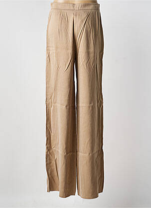 Pantalon flare fermeture zippée sous rabat avec crochet taille basse marron MAX MARA femme