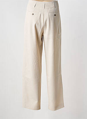 Pantalon droit taille à pinces taille haute beige WEEKEND MAXMARA femme