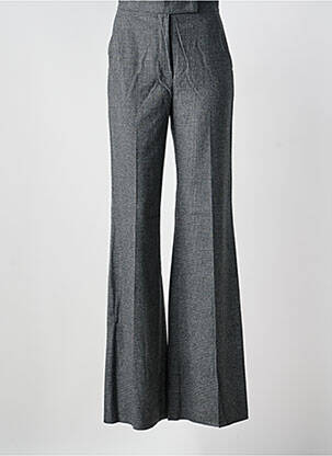Pantalon flare fermeture zippée sous rabat avec crochet taille haute gris MAXMARA femme