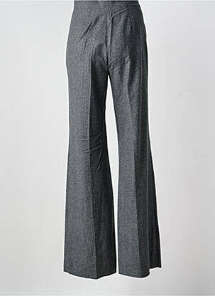 Pantalon flare fermeture zippée sous rabat avec crochet taille haute gris MAX MARA femme