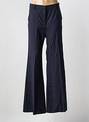 Pantalon flare fermeture zippée sous rabat avec crochet taille haute bleu WEEKEND MAXMARA femme