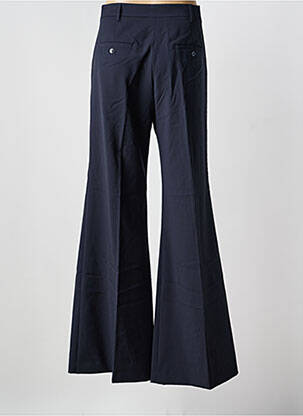 Pantalon flare fermeture zippée sous rabat avec crochet taille haute bleu WEEKEND MAXMARA femme
