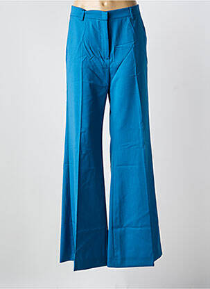 Pantalon flare fermeture zippée sous rabat avec crochet taille haute bleu clair WEEKEND MAXMARA femme