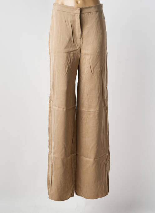 Pantalon flare fermeture zippée sous rabat avec crochet taille basse marron MAX MARA femme