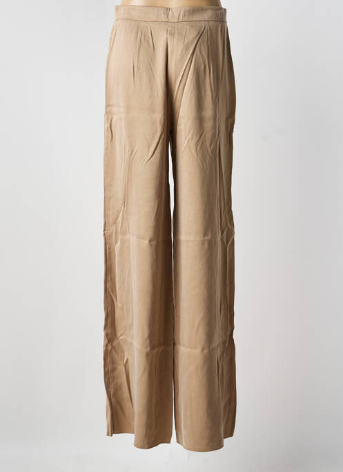 Pantalon flare fermeture zippée sous rabat avec crochet taille basse marron MAX MARA femme