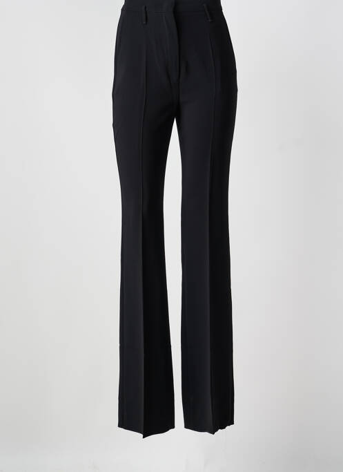 Pantalon flare fermeture zippée sous rabat avec crochet taille haute noir MAX MARA femme