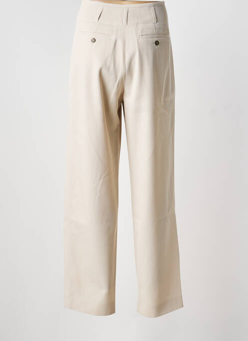 Pantalon droit taille à pinces taille haute beige WEEKEND MAXMARA femme