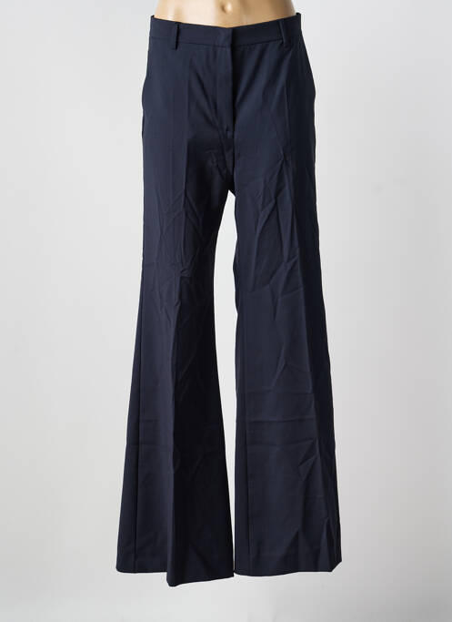 Pantalon flare fermeture zippée sous rabat avec crochet taille haute bleu WEEKEND MAXMARA femme