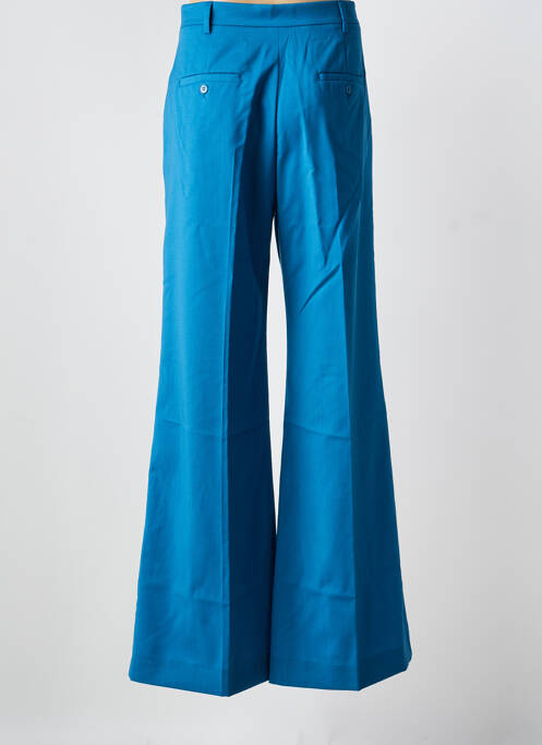 Pantalon flare fermeture zippée sous rabat avec crochet taille haute bleu clair WEEKEND MAXMARA femme