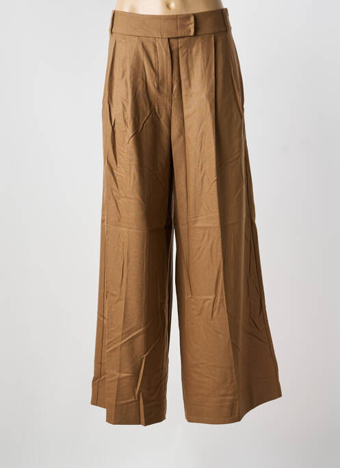 Pantalon large tissage crêpe taille haute marron MAX MARA femme