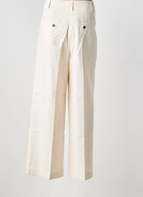 Pantalon large fermeture zippée sous rabat boutonné taille haute beige WEEKEND MAXMARA femme