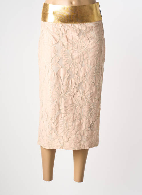 Jupe mi-longue fermeture zip latéral rose BRAND UNIQUE femme