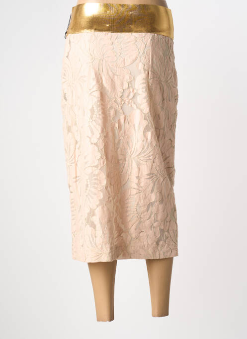 Jupe mi-longue fermeture zip latéral rose BRAND UNIQUE femme