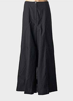 Pantalon large fermeture zippée sous rabat boutonné taille haute noir PIER ANTONIO GASPARI femme