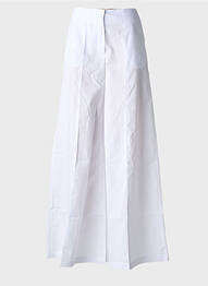 Pantalon large fermeture zippée sous rabat boutonné taille haute blanc PIER ANTONIO GASPARI femme