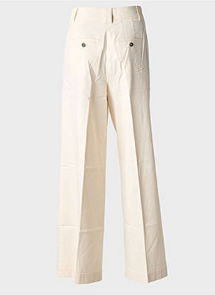 Pantalon large tissage popeline taille haute beige WEEKEND MAXMARA femme