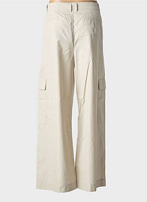 Pantalon cargo tissage popeline taille haute beige MAX MARA femme