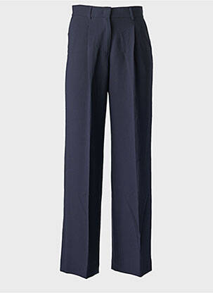 Pantalon droit tissage crêpe taille haute bleu PENNYBLACK femme