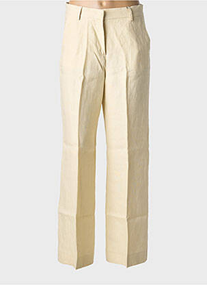 Pantalon droit taille à pinces taille haute beige WEEKEND MAXMARA femme