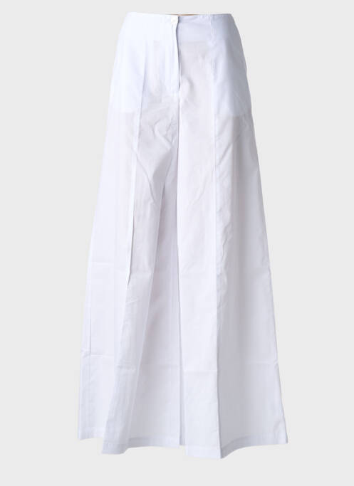 Pantalon large fermeture zippée sous rabat boutonné taille haute blanc PIER ANTONIO GASPARI femme