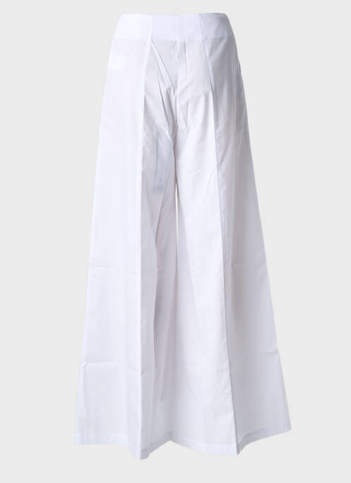 Pantalon large fermeture zippée sous rabat boutonné taille haute blanc PIER ANTONIO GASPARI femme