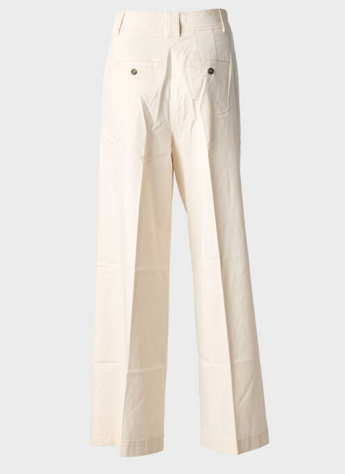 Pantalon large fermeture zippée sous rabat boutonné taille haute beige WEEKEND MAXMARA femme