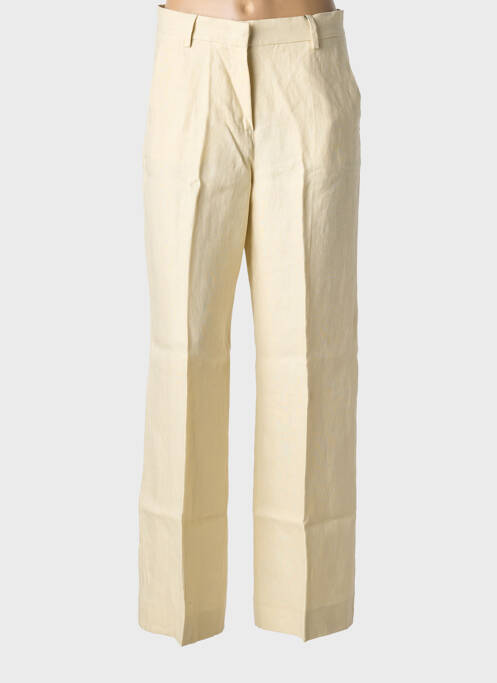 Pantalon droit tissage crêpe taille haute beige WEEKEND MAXMARA femme