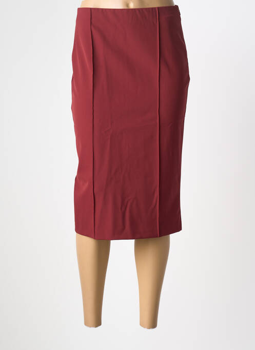 Jupe mi-longue fermeture zip latéral rouge PENNYBLACK femme