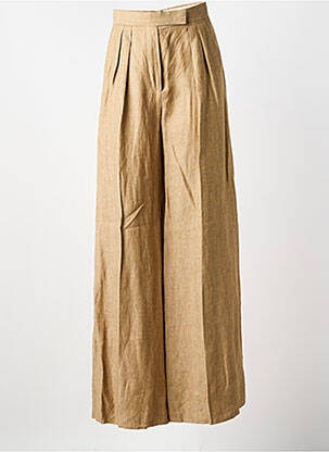 Pantalon large tissage crêpe taille haute beige MAX MARA femme