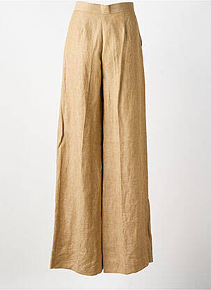 Pantalon large tissage crêpe taille haute beige MAX MARA femme