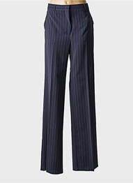 Pantalon droit tissage crêpe taille normale bleu MAX MARA femme